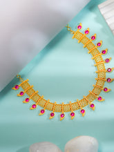 Traditional Gold plated Stone Necklace(N-458)