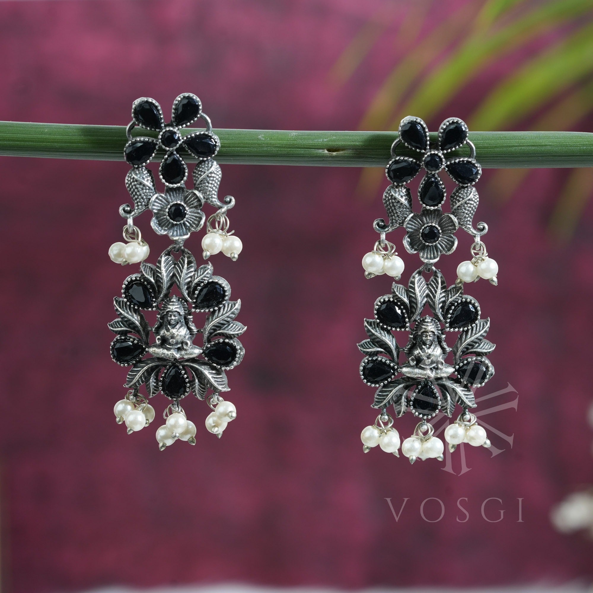 black stone earings