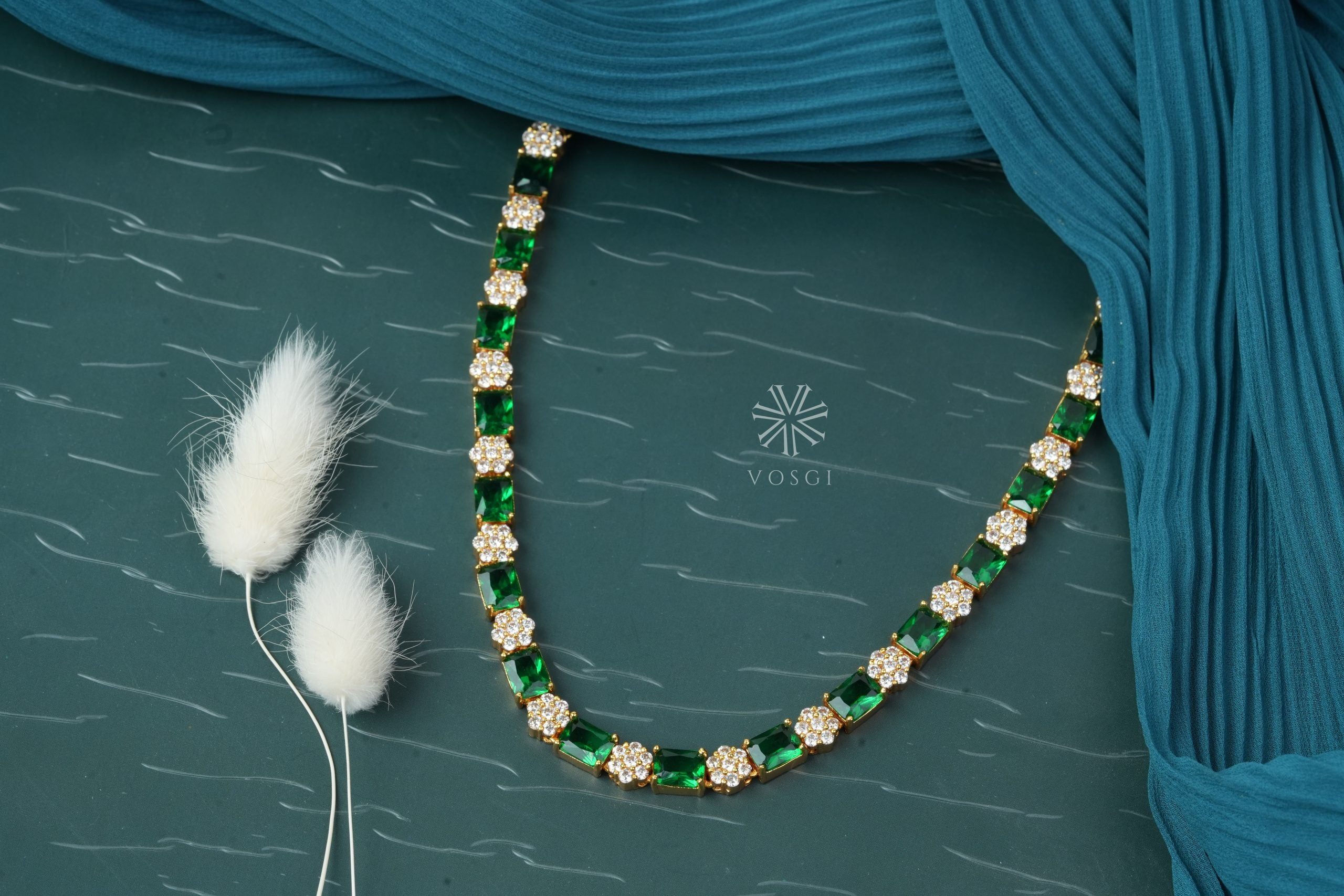 simple green stone necklace