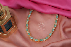 simple blue and white stone necklace