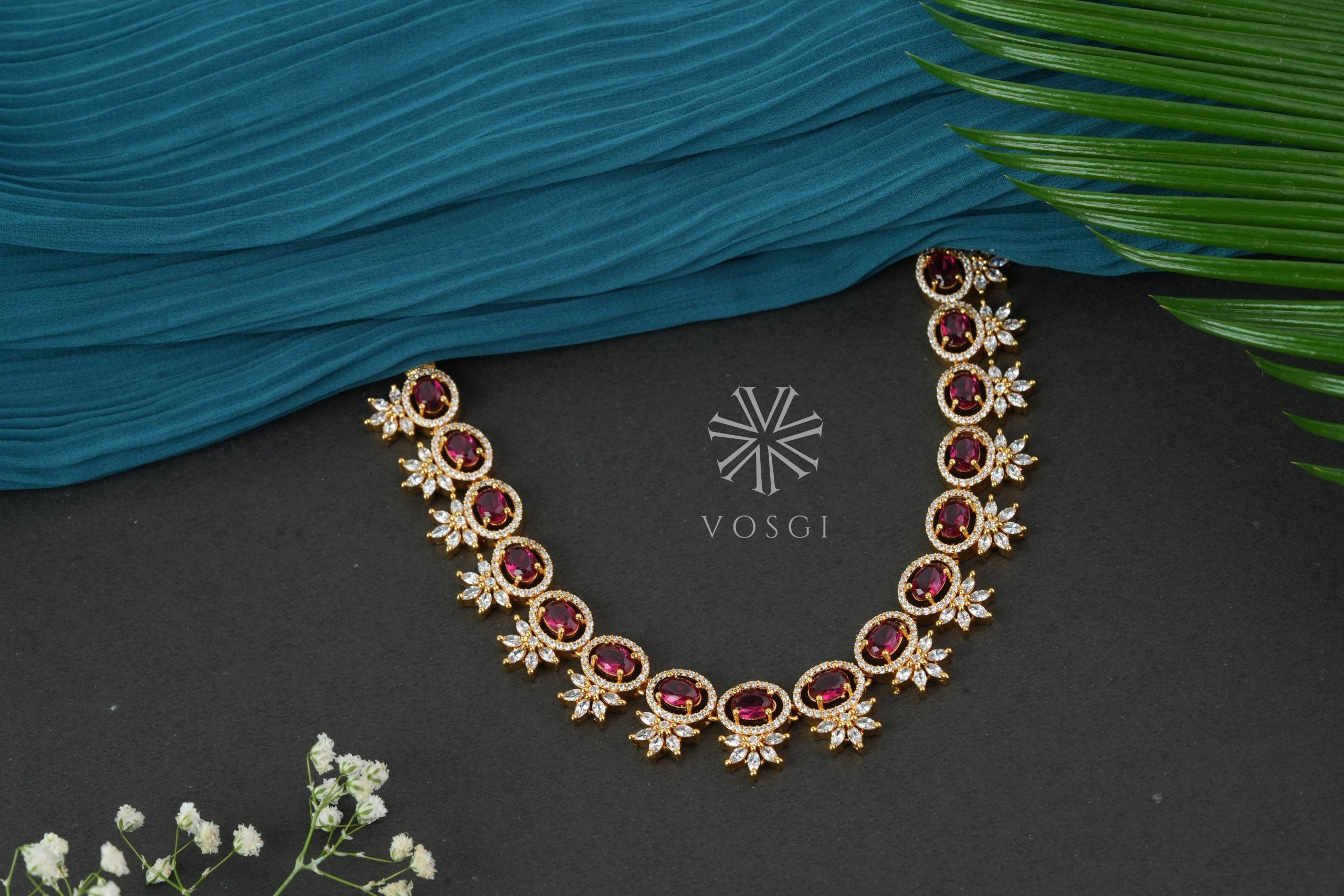 gold toned necklace set