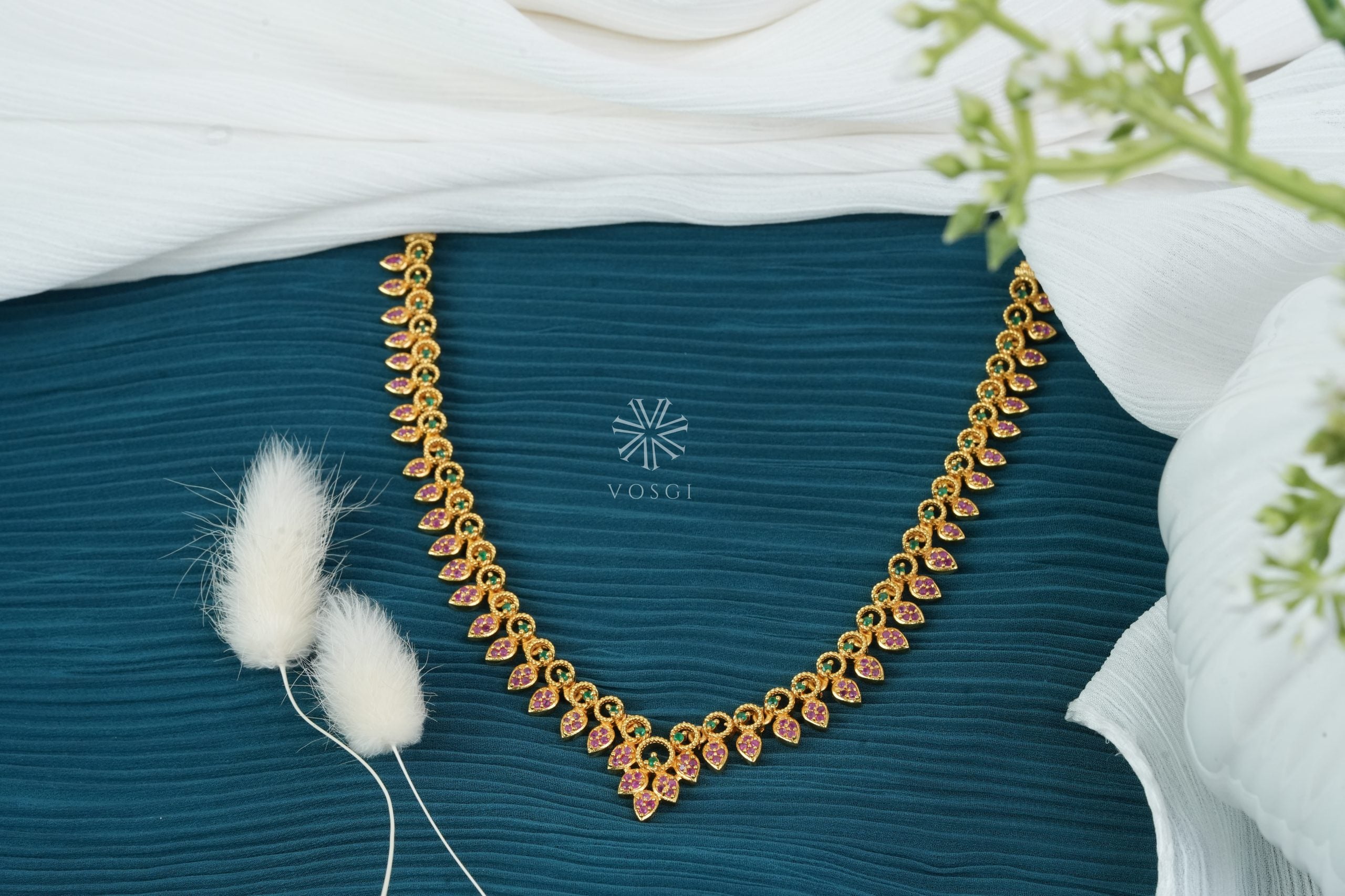 pink stone necklace for women