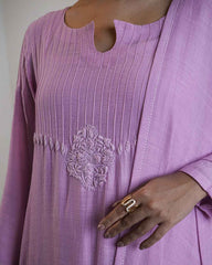 Pink Hand Embroidered Kurta Set