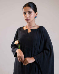 Black Hand Embroidered Kurta Set