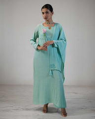 Mint Green Hand Embroidered Kurta Set