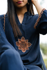 Navy Blue Kurta Set