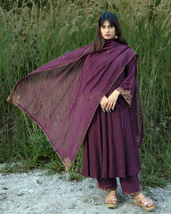 Wine Colored Anarkali