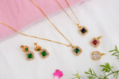 GOLD TONED SIMPLE NECKLACE SET