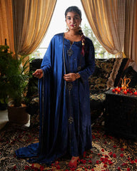 Royal Blue Hand Embroidered Suit Set