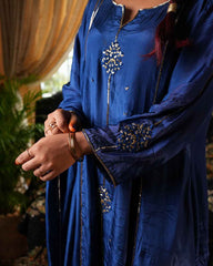 Royal Blue Hand Embroidered Suit Set