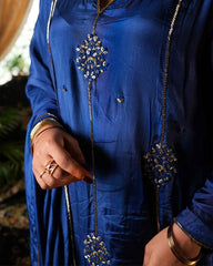 Royal Blue Hand Embroidered Suit Set