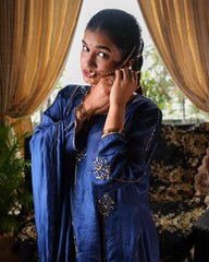 Royal Blue Hand Embroidered Suit Set