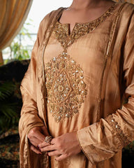 Royal Golden Hand Embroidered Suit Set