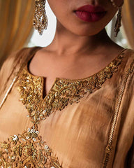 Royal Golden Hand Embroidered Suit Set