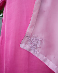 Pink Modal Satin Hand Embroidered Kurta Set