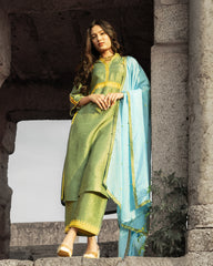 Sage Green and Powder Blue Kurta Set