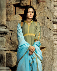 Sage Green and Powder Blue Kurta Set