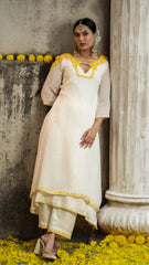 Elegant Ivory Organza Kurta Set