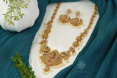 Gold Platted temple necklace set for women