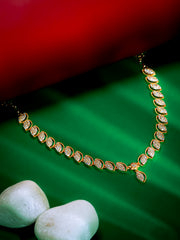 Gold-Plated CZ Leaf Cascade Necklace