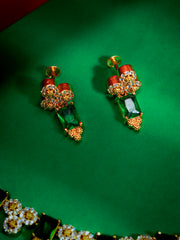 Gold Plated Floral Gemstone Choker  (N-403)