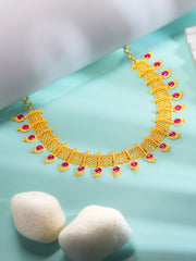 Traditional Gold plated Stone Necklace(N-458)