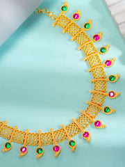 Traditional Gold plated Stone Necklace(N-458)