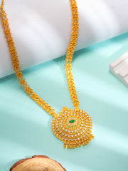 Gold Plated Wedding Haaram Necklace N-402)