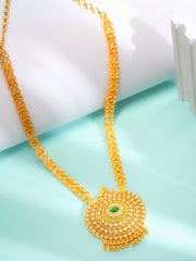 Gold Plated Wedding Haaram Necklace N-402)