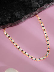 Gold-Plated Ruby Marquise & CZ Floral Cluster Necklace