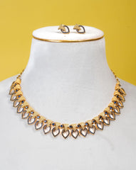 Elegant Statement Necklace with Geometric Drop Motifs