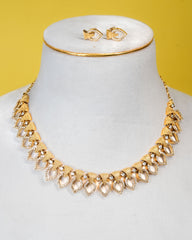 Elegant Statement Necklace with Geometric Drop Motifs