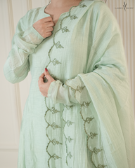 mint green mul chanderi anarkali