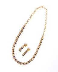 Gold-Plated Ruby Marquise & CZ Floral Cluster Necklace
