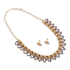 Elegant Statement Necklace with Geometric Drop Motifs