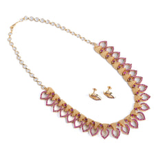 Elegant Statement Necklace with Geometric Drop Motifs