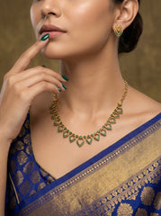 Gold Tone Blue Mango Necklace(N-456)