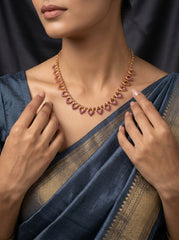Gold Tone Blue Mango Necklace(N-456)