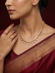 Gold Tone Blue Mango Necklace(N-456)