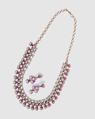 Regal Charm Stoned Necklace Set