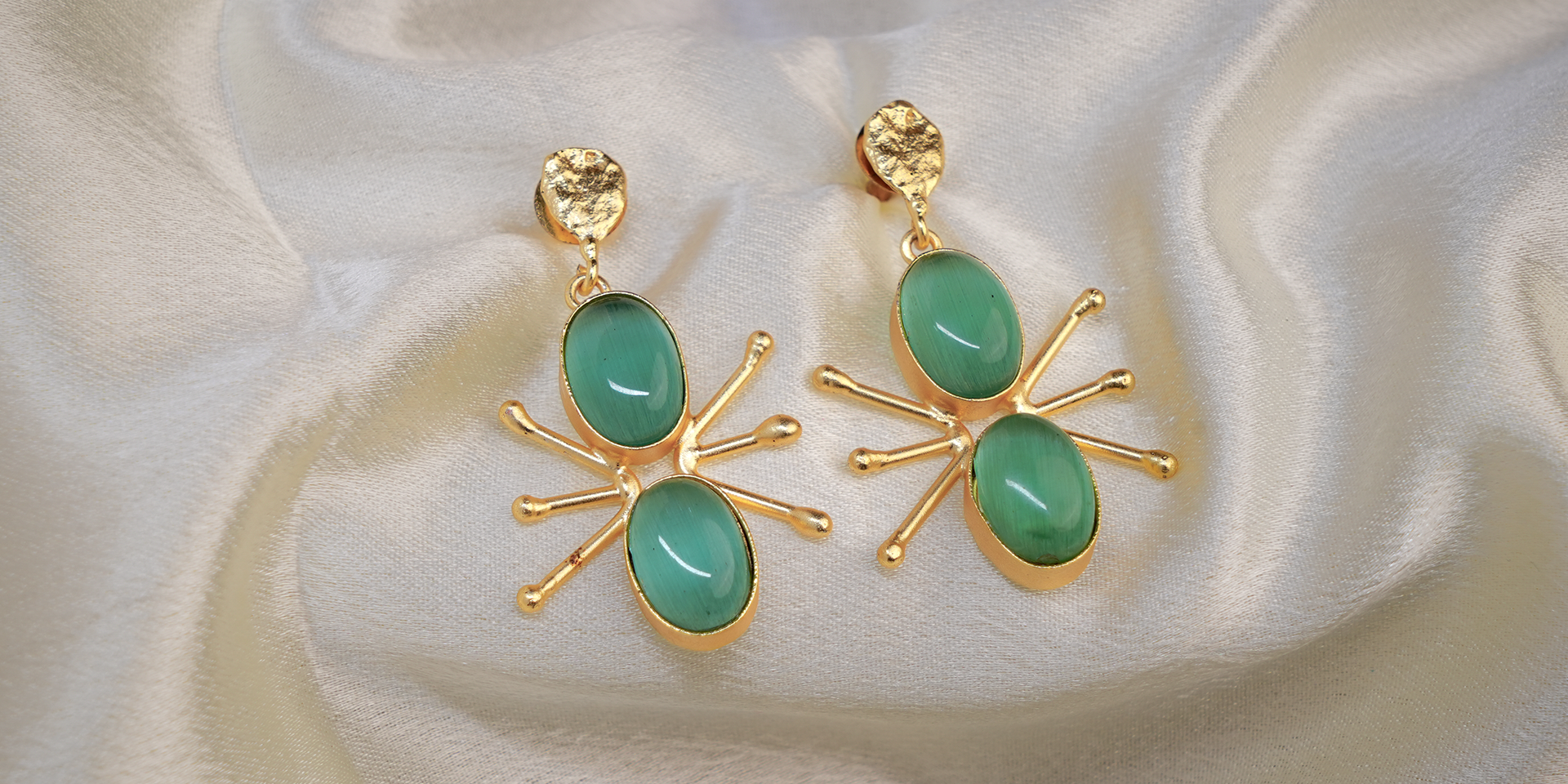 Green Orbit Drop Earrings