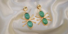 Green Orbit Drop Earrings